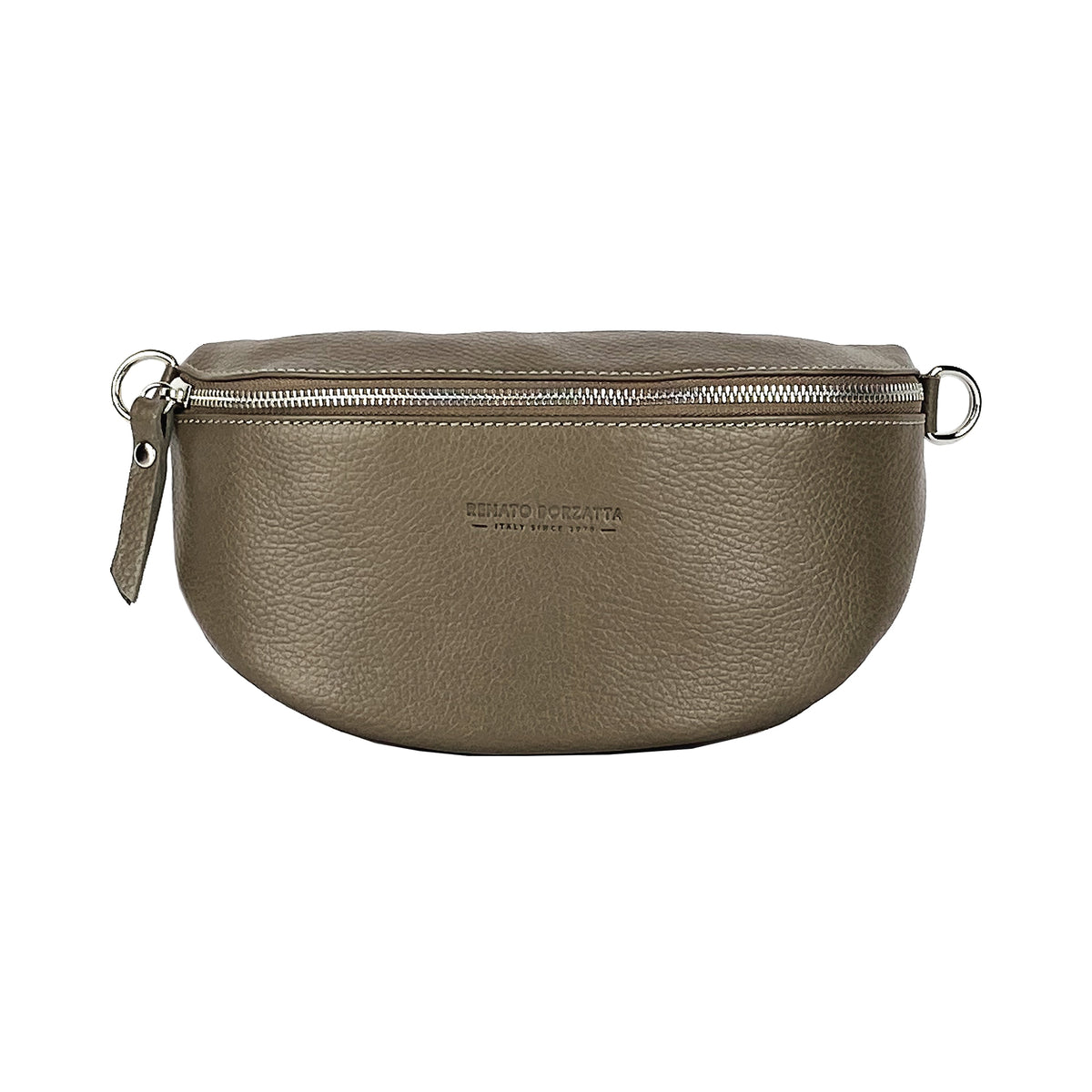 RB1015AQ | Marsupio in vera pelle Made in Italy con tracolla removibile, tortora