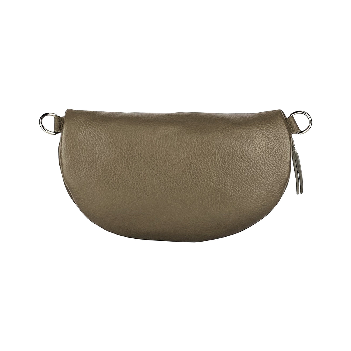 RB1015AQ | Marsupio in vera pelle Made in Italy con tracolla removibile, tortora