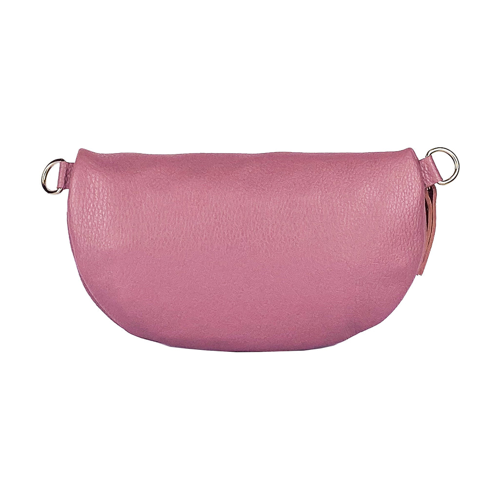 RB1015AZ | Marsupio in vera pelle Made in Italy con tracolla removibile, rosa antico