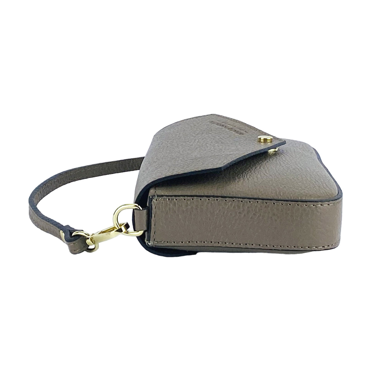 RB1023AQ | Borsa piccola in vera pelle Made in Italy con tracolla a catena removibile, tortora